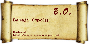 Babaji Ompoly névjegykártya