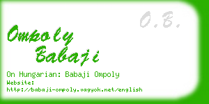 ompoly babaji business card